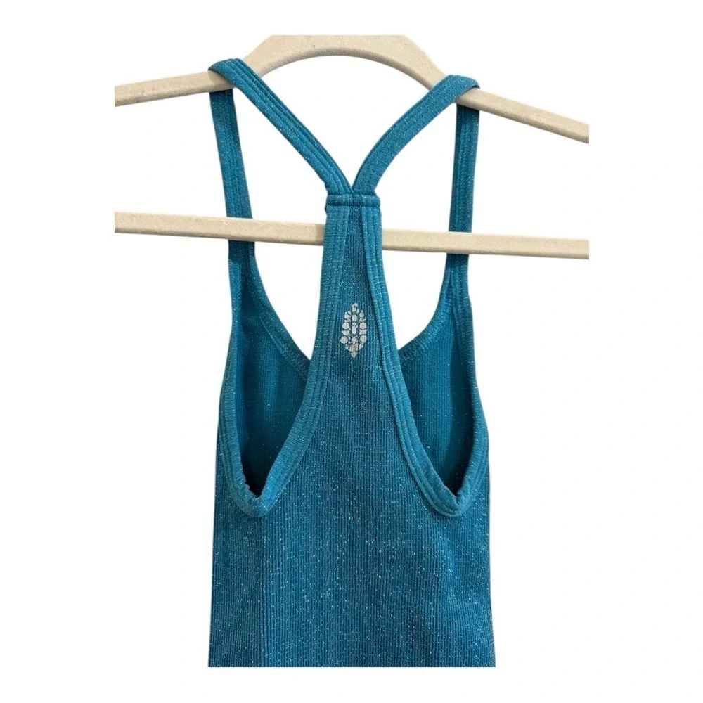 Free People Movement Happiness Runs Lurex Crop Tank in Off Tropic XS/S Sparkle - Picture 4 of 5